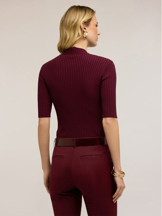 Motivi Motivi Sweter M111W003801N036 Bordowy Slim Fit