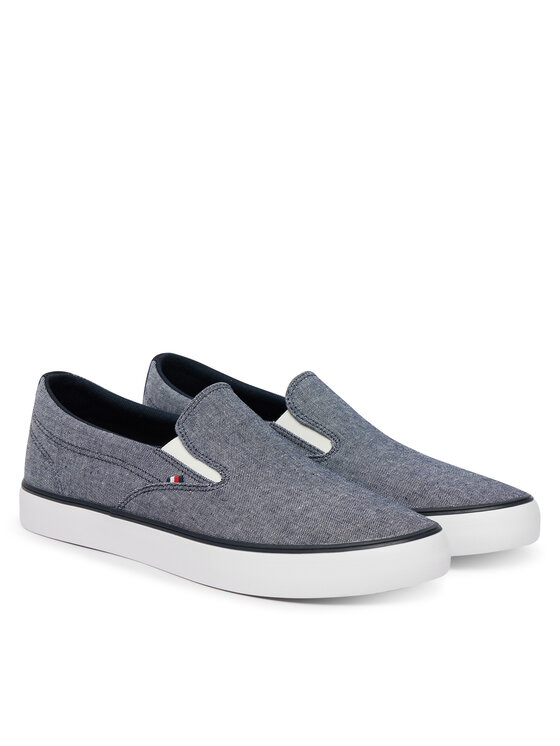Tommy Hilfiger Tommy Hilfiger Tenisówki Harlem Core Ii Slip On Chambray FM0FM05819 Niebieski