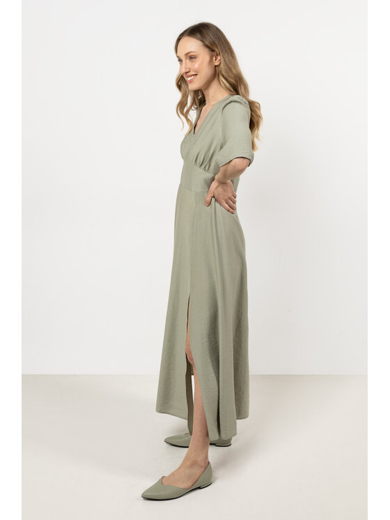 Awama Awama Sukienka koktajlowa A715 Zielony Basic Fit