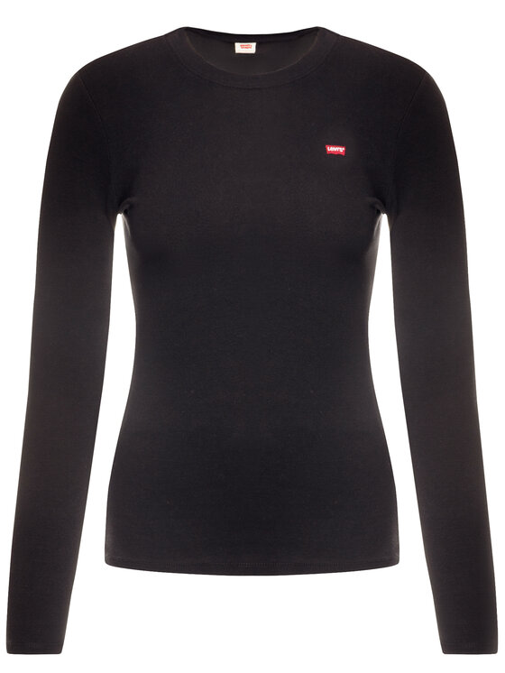 Levi's® Levi's® Majica Long Sleeve Baby Tee 69555-0014 Crna Slim Fit