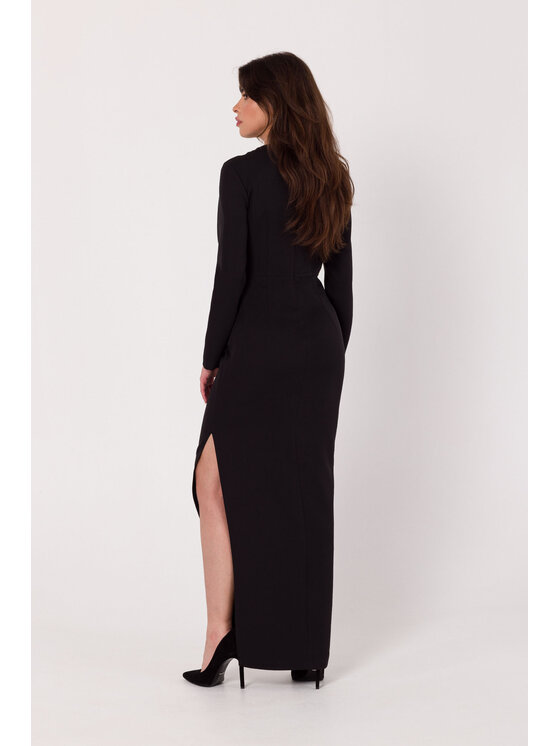 Makover Makover Každodenné šaty K180 Čierna Modern Fit