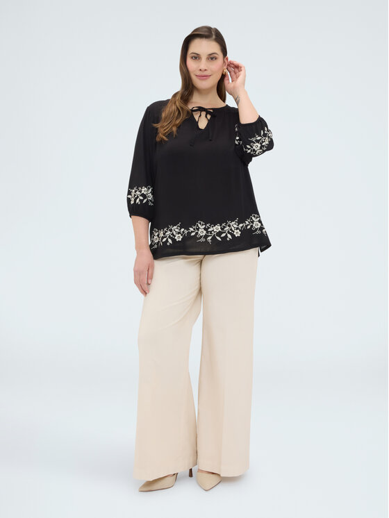Fiorella Rubino Fiorella Rubino Bluzka G09OL009123N033 Czarny A-Line Fit