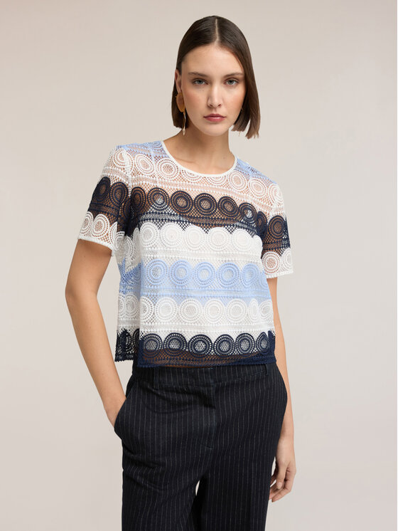 Motivi Motivi Blusa 2659Q001923N0R2 Bianco Boxy Fit
