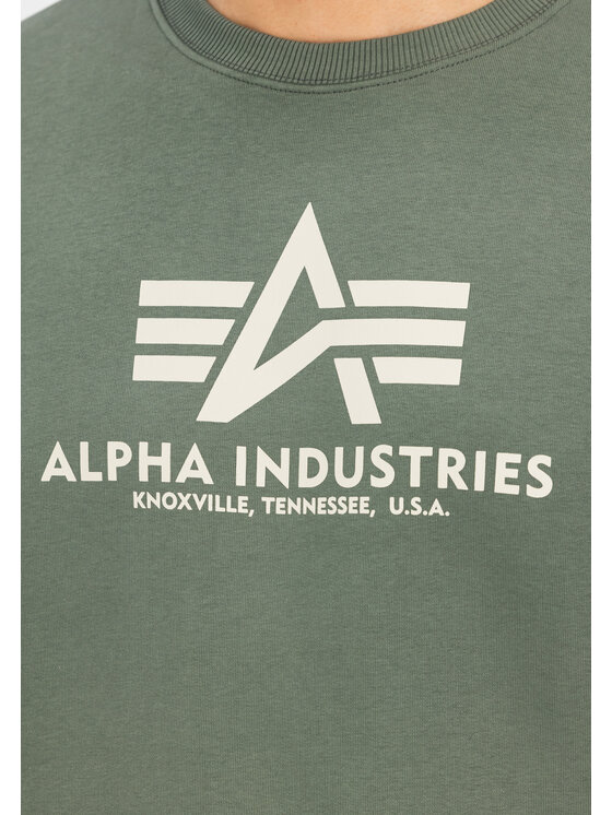 Alpha Industries Alpha Industries Bluza Basic Big Logo Sweatshirt Zielony Regular Fit
