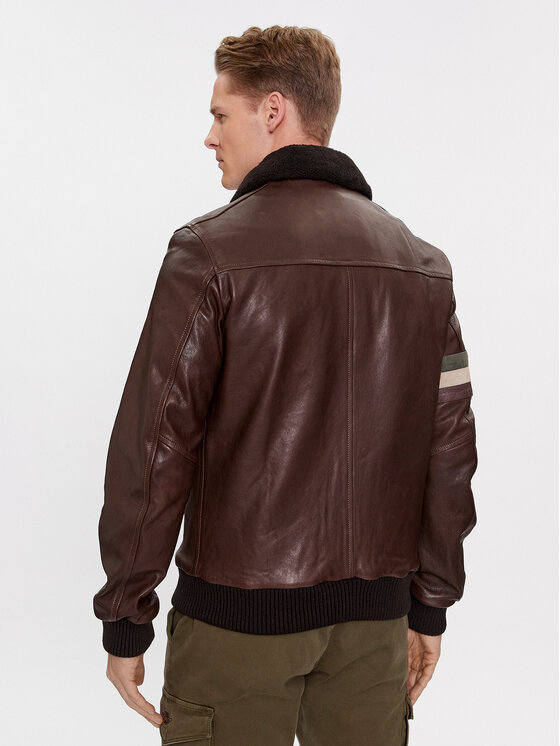 Aeronautica Militare Aeronautica Militare Bőrkabát 232PN933PL147 Barna Regular Fit