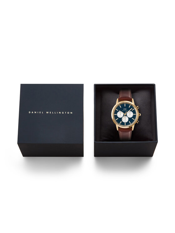 Daniel Wellington Daniel Wellington Hodinky Iconic Chronograph St Mawes Arctic Panda DW00100875 Hnedá