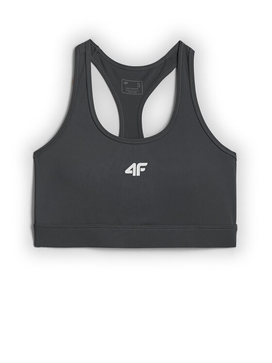 4F 4F Biustonosz sportowy BASIC+ Szary ciemny