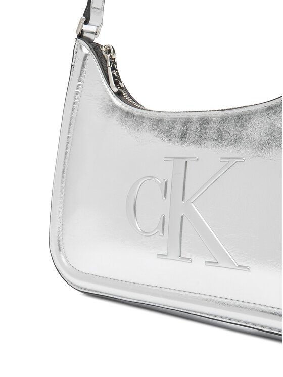 Calvin Klein Calvin Klein Kabelka Bold Ck Metallic Shoulder Bag LV04F3332G Strieborná