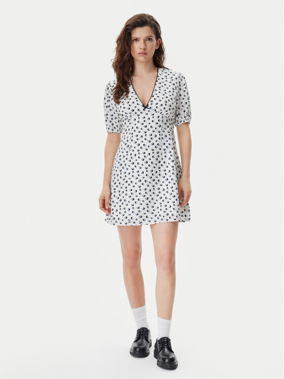 Tommy Jeans Tommy Jeans Sommerkleid DW0DW20337 Écru Regular Fit