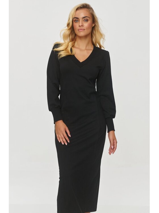 Makadamia Makadamia Sukienka codzienna M848 Czarny Regular Fit