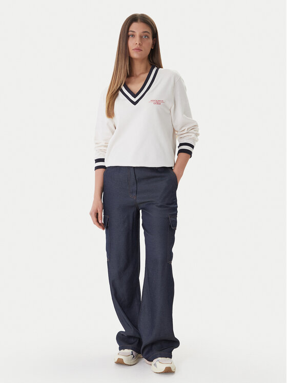 Guess Guess Bluză GUESS x NORTH SAILS W6GQ11 K3480 Écru Regular Fit