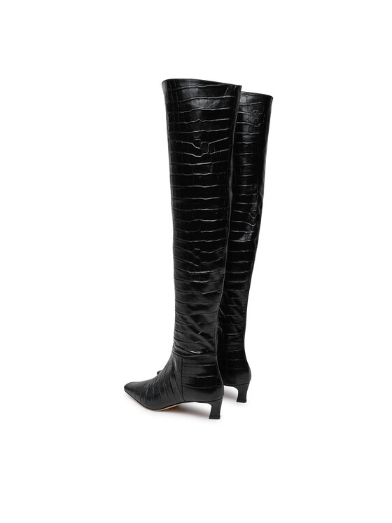 MICHAEL Michael Kors MICHAEL Michael Kors Zimski škornji Cosmo Crocodile Embossed Leather Boot 40F4CSMB5E Črna