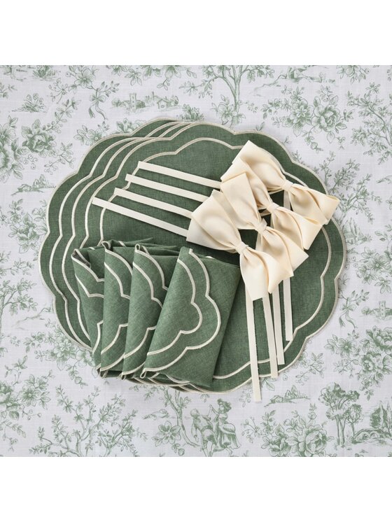 Roseberry Home Roseberry Home Serwetki haftowane Green Petali Zielony