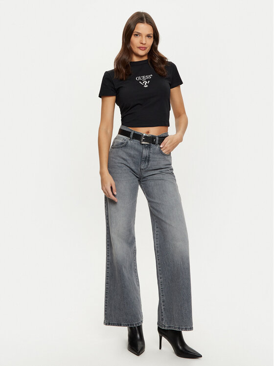 Guess Guess T-Shirt V4YI20 KCDH1 Schwarz Boxy Fit