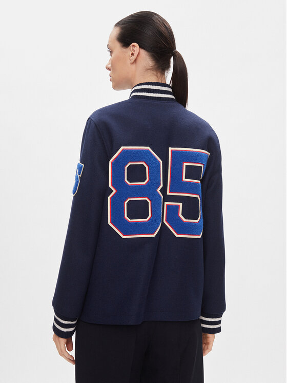 Tommy Hilfiger Tommy Hilfiger Bomber-jakk Collegiate Wool Blend Varsity WW0WW40479 Tumesinine Regular Fit
