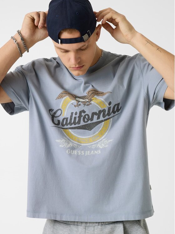 Guess Guess T-Shirt 183251 Modrá Classic Fit