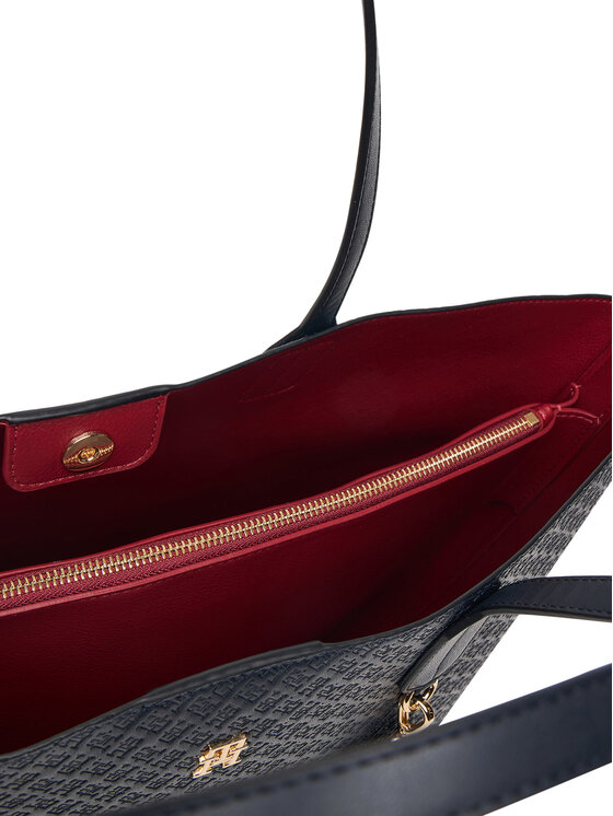 Tommy Hilfiger Tommy Hilfiger Borsetta Th Icon Tote Mono AW0AW19004 Blu scuro