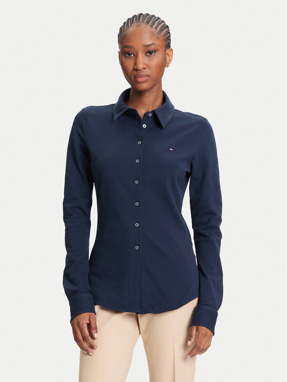 Tommy Hilfiger Tommy Hilfiger Cămașă 1985 WW0WW43528 Bleumarin Slim Fit