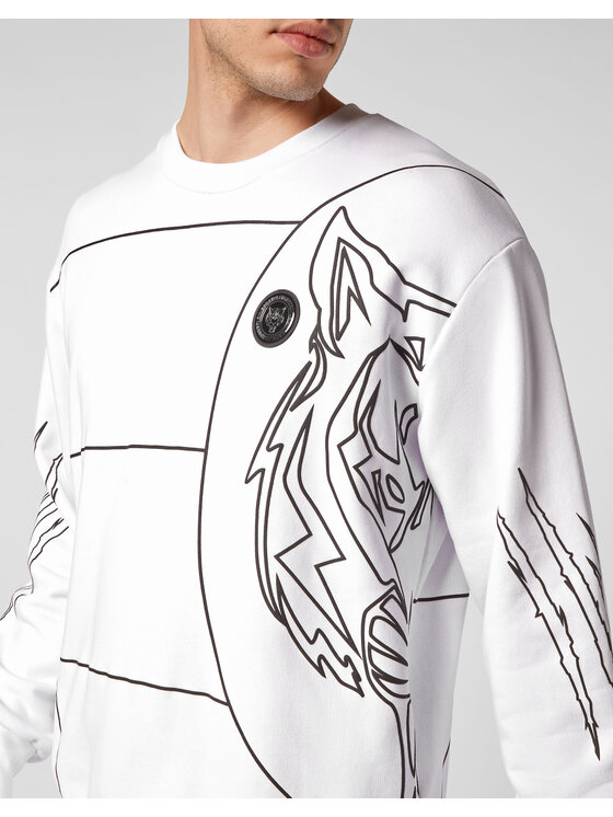 Plein Sport Plein Sport Longsleeve 2505 Biały Regular Fit
