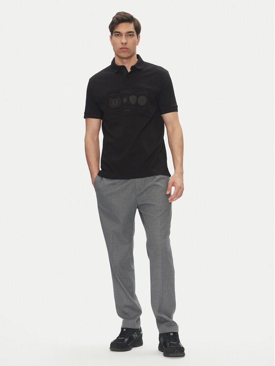 BOSS BOSS Tricou polo Percy Heritage 50538111 Negru Relaxed Fit