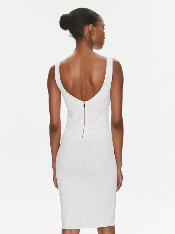 PINKO Pinko Rochie tricotată Cactus 102879 A1LK Alb Slim Fit