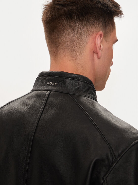 BOSS Boss Geacă de piele H-Mansell2 50518906 Negru Regular Fit
