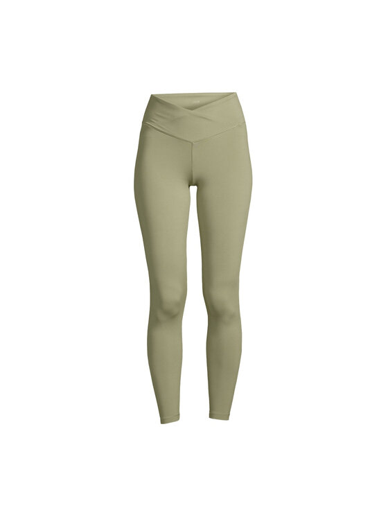 Casall Casall Legginsy Overlap High Waist Tights Zielony Slim Fit