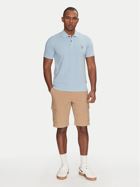 Napapijri Napapijri Polo Elbas NP0A4GDL Gaiši zils Regular Fit