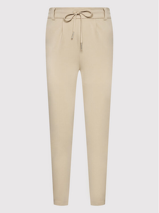 ONLY ONLY Bavlnené nohavice Poptrash 15115847 Béžová Slim Fit