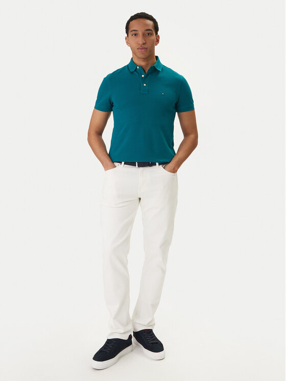 Tommy Hilfiger Tommy Hilfiger Polo majica 1985 MW0MW17771 Zelena Slim Fit