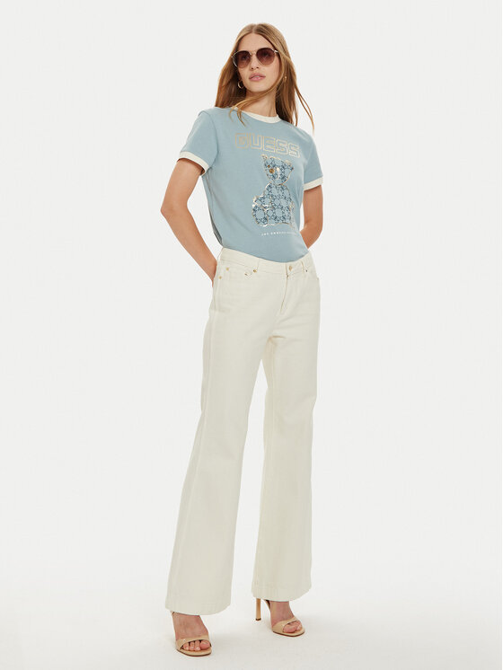 Guess Guess T-shirt V4BI02 K8FQ4 Celeste Regular Fit