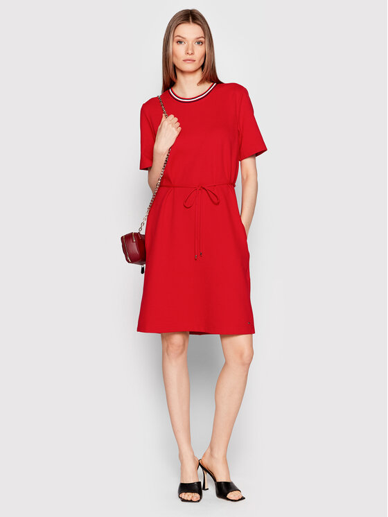 Vestito di maglia WW0WW34207 Rosso Relaxed Fit