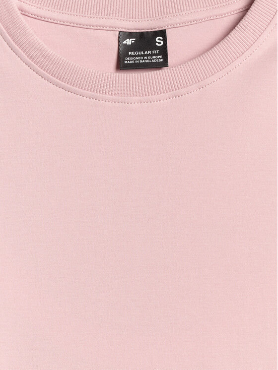 4F 4F T-Shirt BASIC+ Różowy jasny Regular Fit
