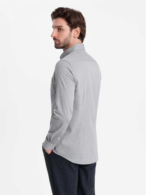 Ombre Ombre Košile OM-SHCS-0174 Šedá Regular Fit