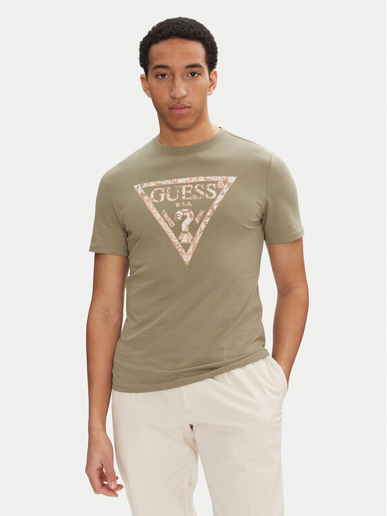 Guess Guess Póló M5GI06 I3Z14 Zöld Regular Fit