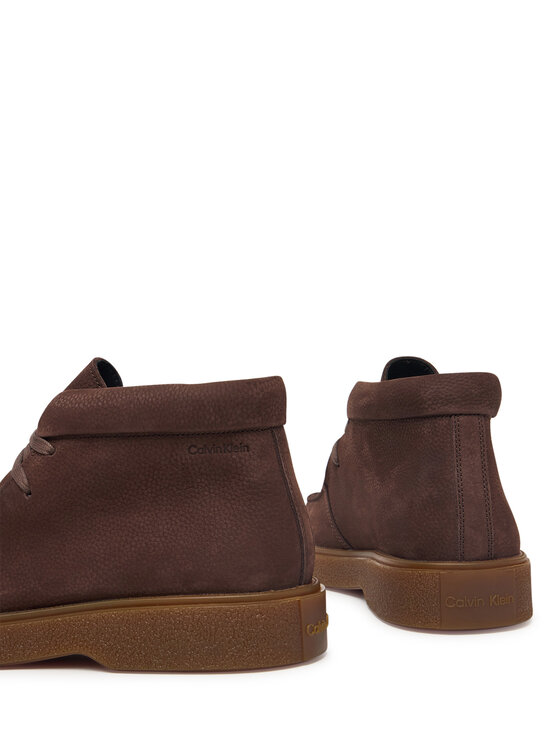 Calvin Klein Calvin Klein Kotníková obuv Text Rubber Apron Boot Nu HM0HM02256 Hnědá