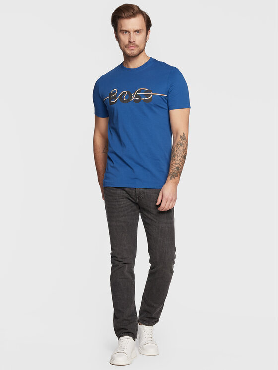 T-shirt Tessler 50476792 Blu Slim Fit