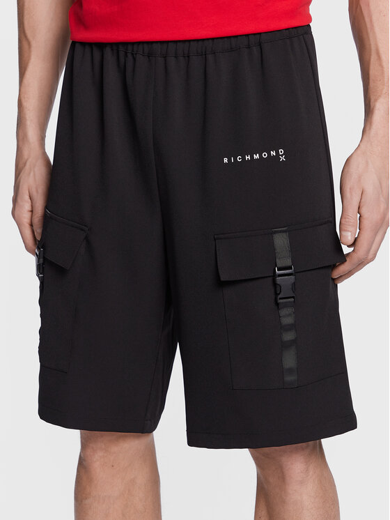 John Richmond Pantaloni scurți sport UMP23100BE Negru Regular Fit
