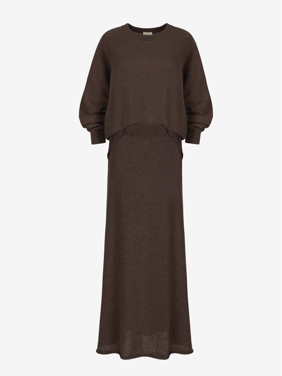 Le Collet Le Collet Sweter AVILA Brązowy Oversize