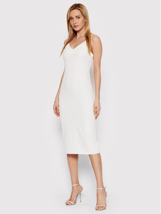 DeeZee DeeZee Haljina za svaki dan Becca HSM017 Bijela Slim Fit