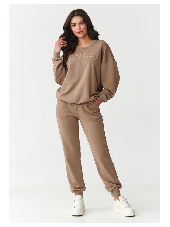 Makadamia Makadamia Dres M889 Brązowy Relaxed Fit