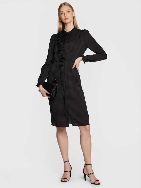 TWINSET TWINSET Φόρεμα πουκάμισο 222TT2422 Μαύρο Regular Fit