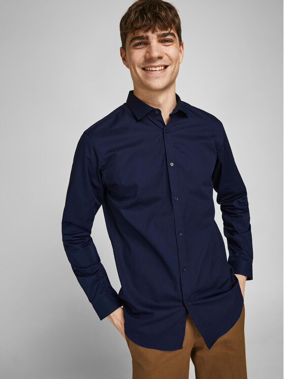 Jack&Jones Jack&Jones Srajca 12201905 Mornarsko modra Slim Fit