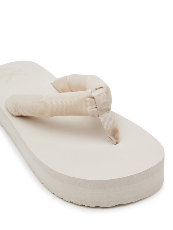 Calvin Klein Jeans Calvin Klein Jeans Japonki Beach Sandal Flatform Ttxr Satin YW0YW01723 Beżowy