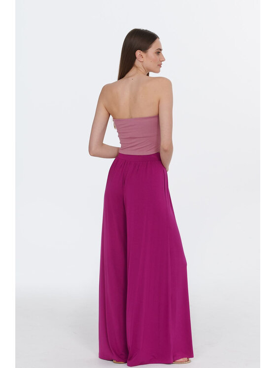 NAOKO NAOKO Kalhoty z materiálu Viva Magenta Růžová Regular Fit