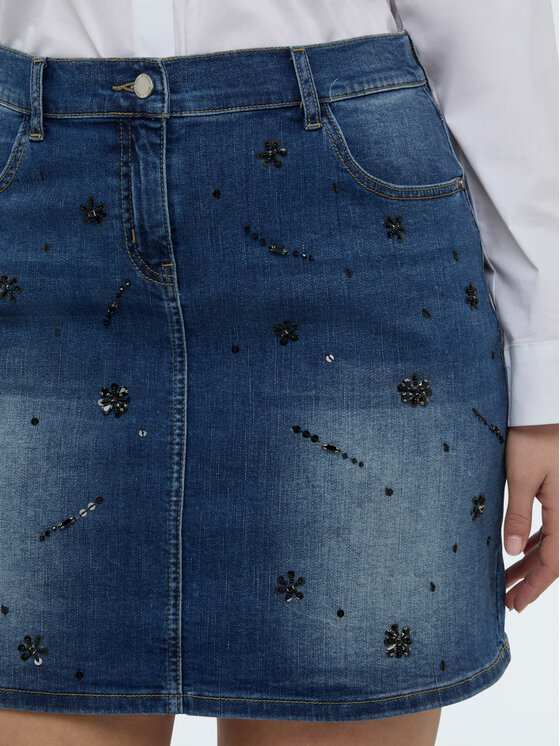 Fiorella Rubino Fiorella Rubino Minigonna 1438T000379N024 Blu A-Line Fit