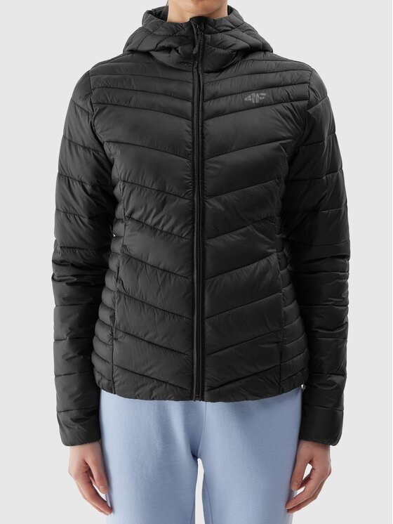 4F 4F Vatovaná bunda 4FWSS24TDJAF351-20S Čierna Regular Fit