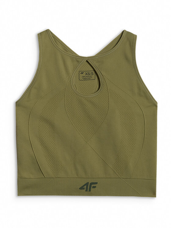 4F 4F Koszulka techniczna SOLAR PUNK Khaki Slim Fit