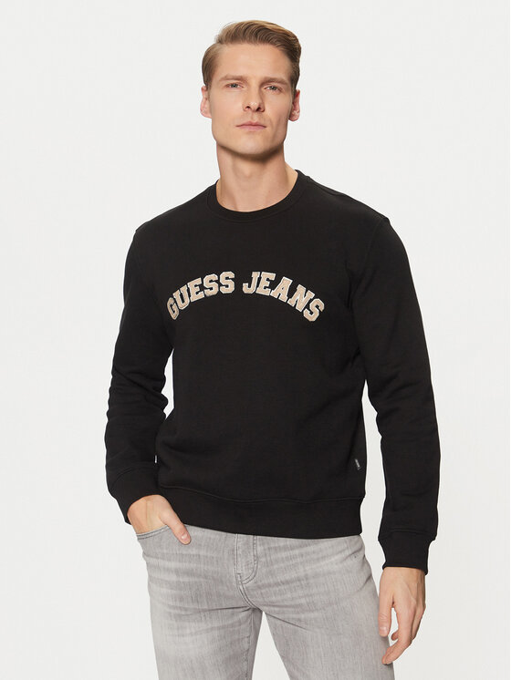 Guess Jeans Guess Jeans Mikina M5RQ41 KCPR1 Černá Regular Fit