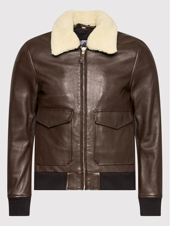Serge Pariente Serge Pariente Lederjacke Style 18 Braun Regular Fit